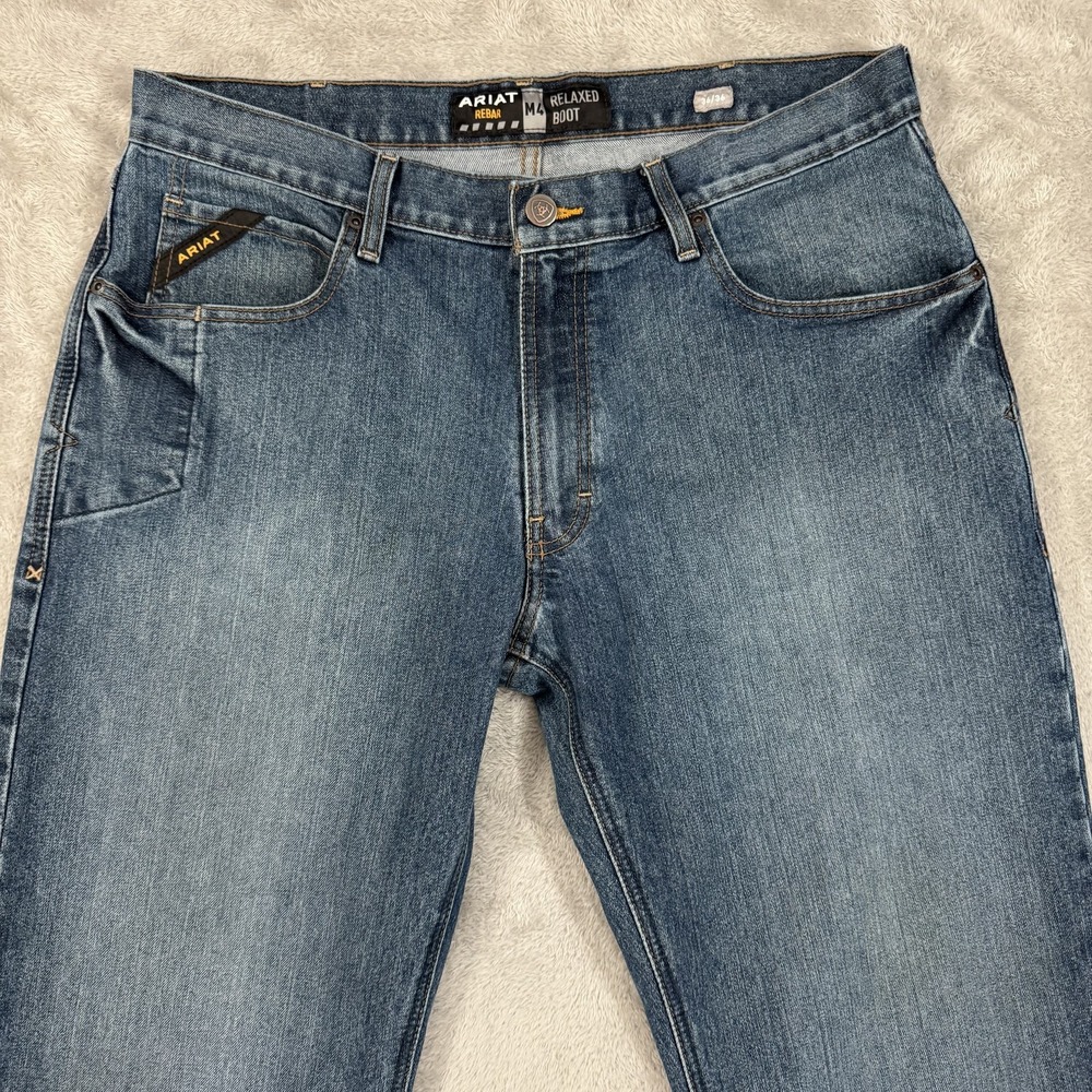 Ariat Jeans‎ Mens 36x36 Rebar M4 DuraStretch Boot Relaxed Low Rise Work Stretch - Picture 8 of 16